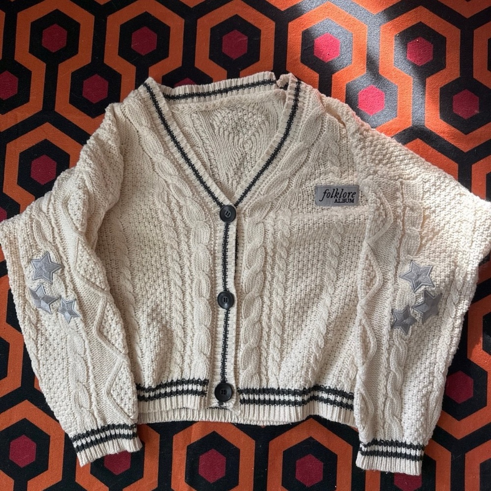 Taylor Swift OG Chest Patch Folklore Album Authentic Cardigan XL/2XL PRELOVED